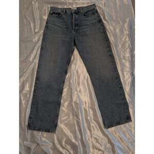 Agolde 90's Pinch Waist High Rise Straight Blue Jeans Sz 30